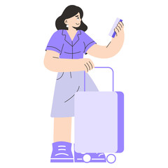 Young Businesswoman. Flat Vector Illustration