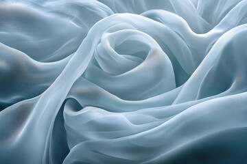 Obraz premium Flowing silk textiles studio abstract fabric patterns soft lighting close-up textile artistry for home decor