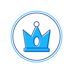 Filled outline King crown icon isolated on white background. Vector