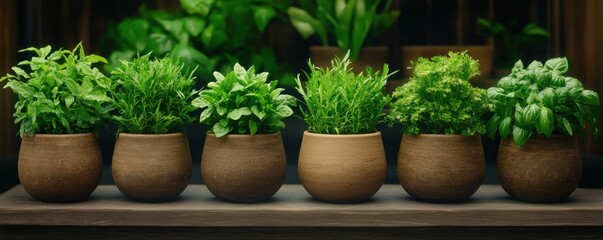 Fototapeta premium Grow Your Own Sustainable Herb Garden Compact Eco-Friendly Container Herb Setups Discover the concept of effortless homegrown herbs in sustainable, space-saving containers Perfect for apartments