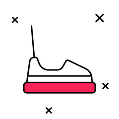 Filled outline Bumper car icon isolated on white background. Amusement park. Childrens entertainment playground, recreation park. Vector