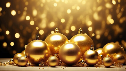 golden christmas baubles
