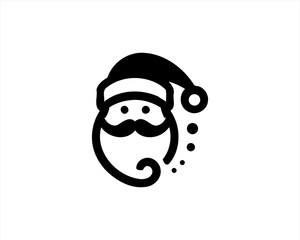 Christmas Silhouette Santa Claus Logo Design Vector Illustration. Xmas Christmas Holiday