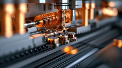 Naklejka premium 3D Rendering Register Concept, Dynamic 3D Render of Register Motion Components in Action with Detailed Mechanical Elements