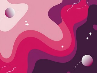 Obraz premium Abstract Pink and Purple Wave Design with Orbs