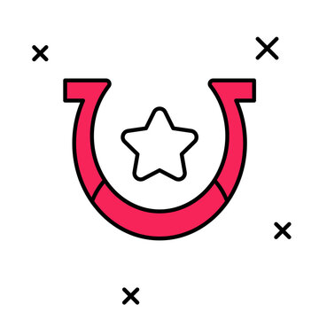 recommend clip art: Filled outline Horseshoe icon isolated on white background. Vector