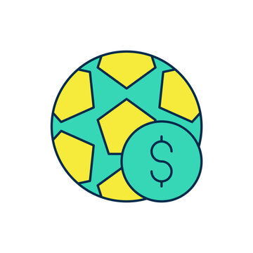 soccer ball with dollar sign icon clip art preview
