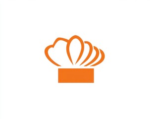 Obraz premium Orange chef hat logo on white.