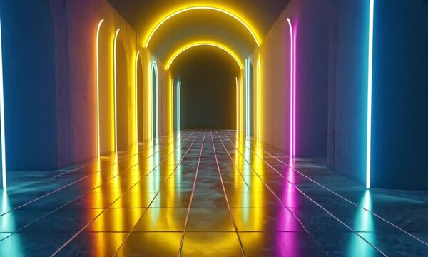 Dynamic Retro Synthwave Grid with Morphing Neon Geometric Elements