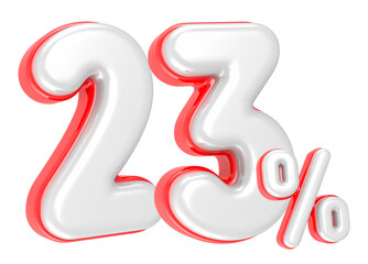 3d rendering Number 23 Percent isolated