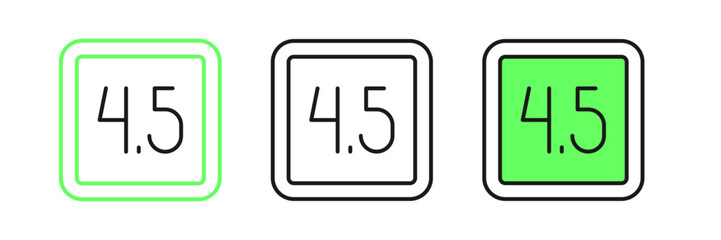 Set line Film or movie cinematography rating or review icon isolated on white background. Vector