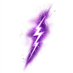 Obraz premium Illustration of a purple vector lightning bolt on white background