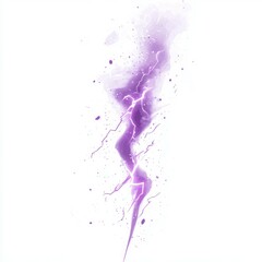 Illustration of a purple vector lightning bolt on white background