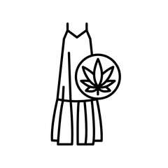 Hemp fabric clothing black line icon.