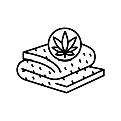 Hemp insulation black line icon.