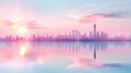 Fototapeta premium sunset over the river