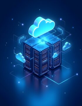 An illustration of modern cloud hosting services