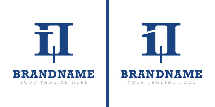 Letters IQ and 1Q Logo, for business with IQ QI 1Q Q1 initials