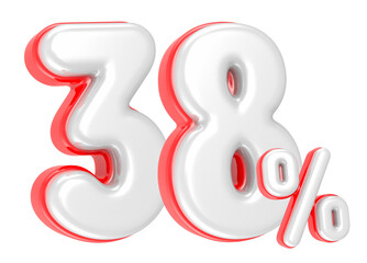 3d rendering Number 38 Percent isolated