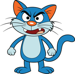 Obraz premium angry cat vector illustration 