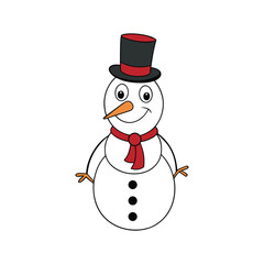 Happy Snowman Cartoon Grumpy Winter Character Vector Design