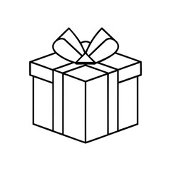 Open Gift Box Icon Vector Symbols in Black - Vector Design