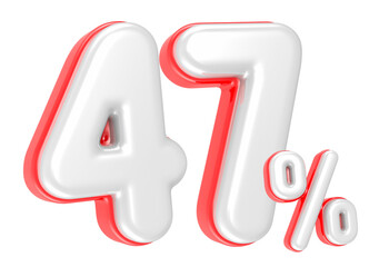 3d rendering Number 47 Percent isolated