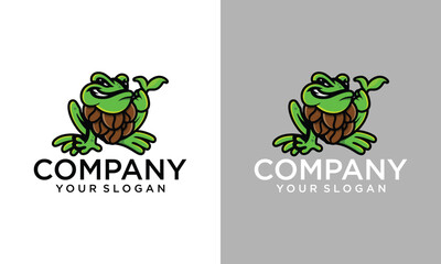 Creative Frog Head Mascot Logo 