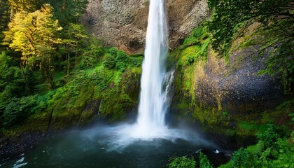 Obraz premium multnomah falls is the most visited natural recreation site in the pacific northwest columbia river gorge national scenic area oregon united states of america travel usa