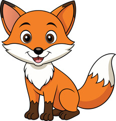 Obraz premium red fox cartoon