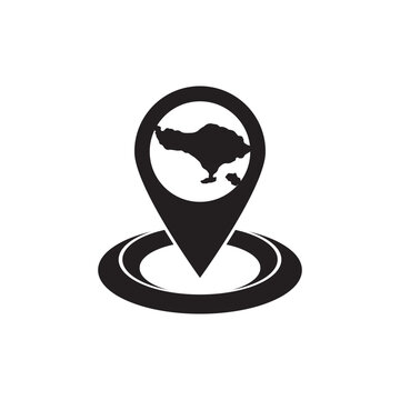 Bali island map silhouette symbol icon, vector illustration design