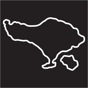 Bali island map silhouette symbol icon, vector illustration design