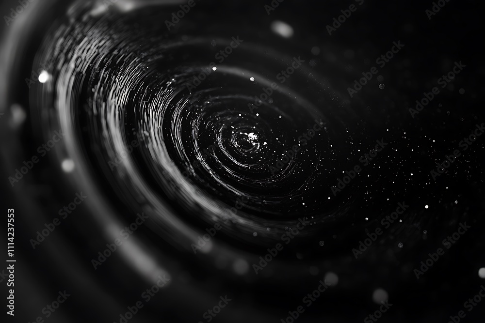 Poster abstract swirling vortex of light and dark.
