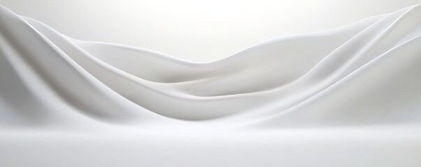 Obraz premium Elegant White Fabric Drape Background Design