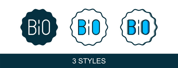 Filled outline Banner, label, tag, logo for bio green healthy food icon isolated on white background. Organic product. Healthy food sticker. Vector