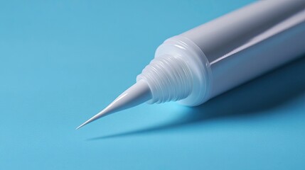 Silicone sealant tube with a pointed nozzle, ready for application