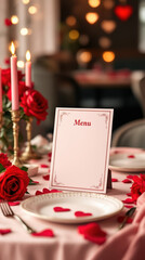 Valentine's Day Restaurant Menu Mockup