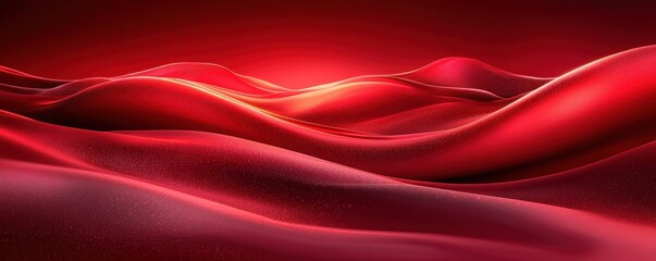 A vibrant, flowing landscape of red waves creates a mesmerizing abstract scene, evoking warmth and depth.