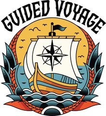 Fototapeta premium ship in sea photo design illustration