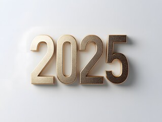 Gold 2025 digits on white background. (1)