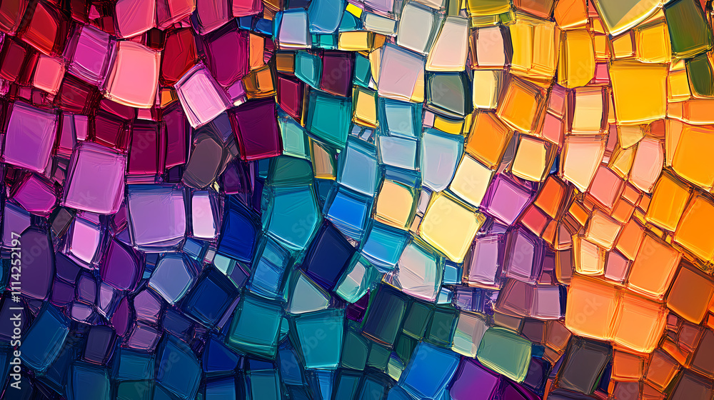 Canvas Prints colorful square mosaic abstract art background, featuring vibrant and geometric patterns for dynamic