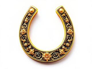 Photographic portraits of the Golden Horseshoe luck charm.