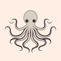a black and white illustration of an octopus