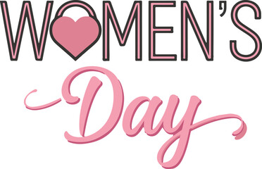 Happy women's Day typography vector art and illustration. 