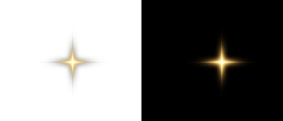 Png gold star light, sparkle. Yellow light effect. Shining light with yellow gold color. Png...