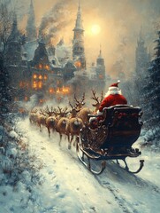 Santa's Sleigh Ride Through a Winter Wonderland