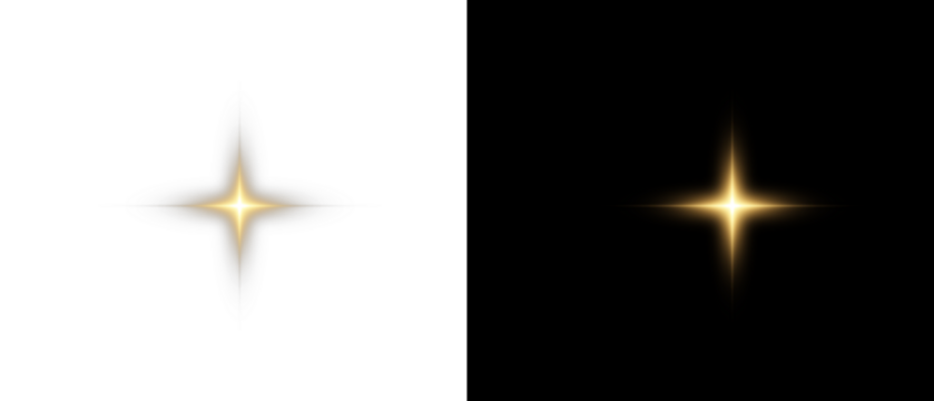 Png gold star light, sparkle. Yellow light effect. Shining light with yellow gold color. Png spotlight spark.Vector transparent sunlight special lens flare light effect.
