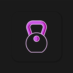 Filled outline Weight icon isolated on black background. Kilogram weight block for weight lifting and scale. Mass symbol. Flat filled outline style with shadow. Vector