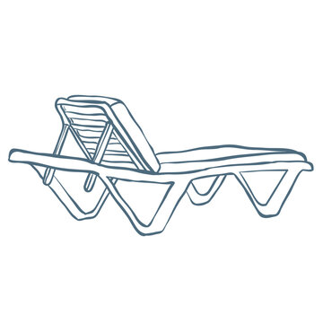 recommend clip art: Line Art Illustration of Deck Chair. Vector Graphic.