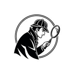 black and white illustration of a man in a hat